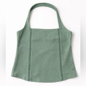 American Eagle Outfitters Green Ribbed Camisole